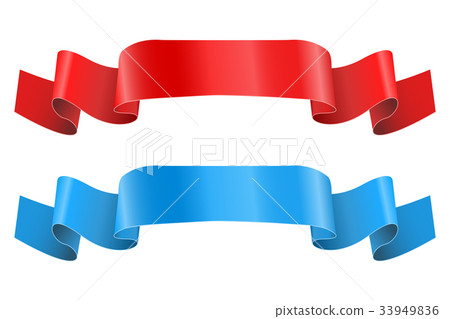 Ribbon banners. Shiny silk scrolls 33949836