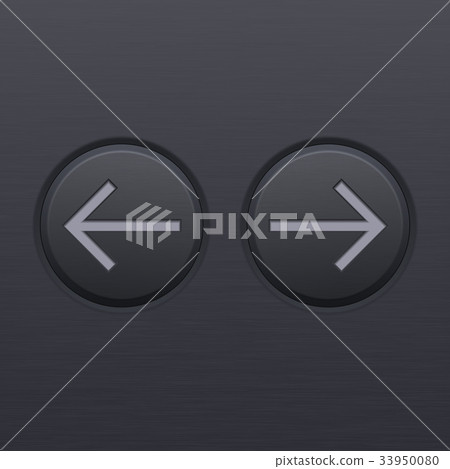 Black round buttons with RIGHT and LEFT arrow keys Black round buttons with RIGHT and LEFT arrow keys 33950080