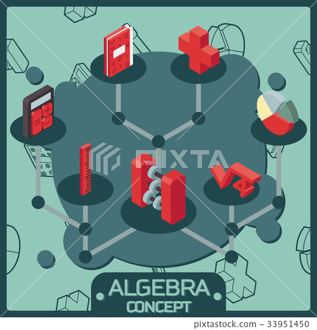 Algebra color isometric concept icons Algebra color isometric concept icons 33951450