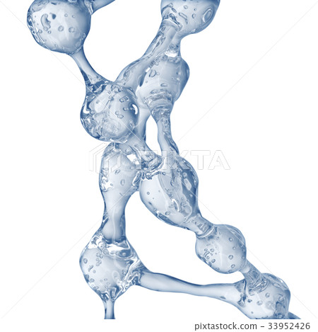 3d illustration of DNA molecule model from water. 3d illustration of DNA molecule model from water. 33952426