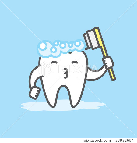 Tooth cute cartoon character meaning Brushing Tooth cute cartoon character meaning Brushing 33952694