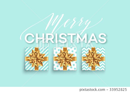 Christmas background with gifts boxes with a gold 33952825