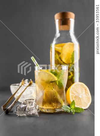 Ice tea with lemon and mint Ice tea with lemon and mint 33953561