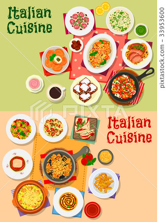 Italian cuisine traditional dishes and salads Italian cuisine traditional dishes and salads 33953600