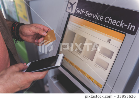 Retire hand holding phone and plastic money Retire hand holding phone and plastic money 33953626