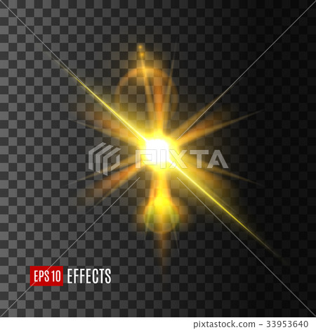 Light effect of golden shine with lens flare 33953640