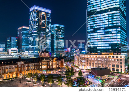 東京站丸之內夜景 東京站丸之內夜景 33954271