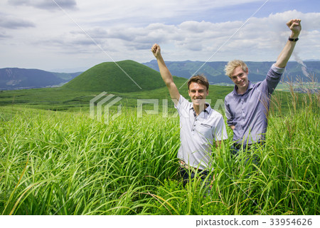 Germans sightseeing in Aso 33954626