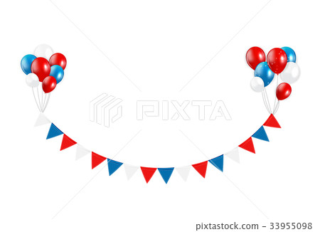 Party Design Element with Flags and Balloons Party Design Element with Flags and Balloons 33955098