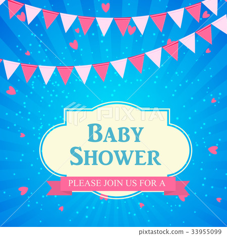 Baby Shower Invitation Vector Illustration 33955099