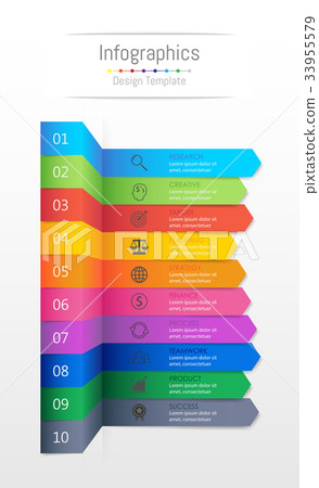Infographic design elements with 10 options - Stock Illustration ...