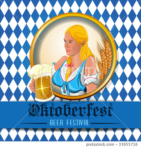 Oktoberfest design with cute girl 33955716