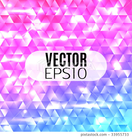 Glowing rainbow geometric gradient triangle mosaic 33955733