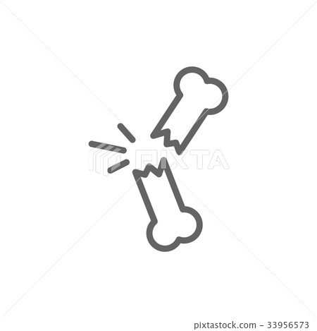 Simple broken bone line icon. Symbol and sign 33956573
