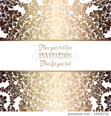 Vector luxury foliage with gold floral pattern 33956739