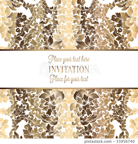 Vector luxury foliage with gold floral pattern 33956740