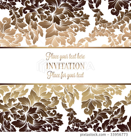 Vector luxury foliage with gold floral pattern Vector luxury foliage with gold floral pattern 33956773