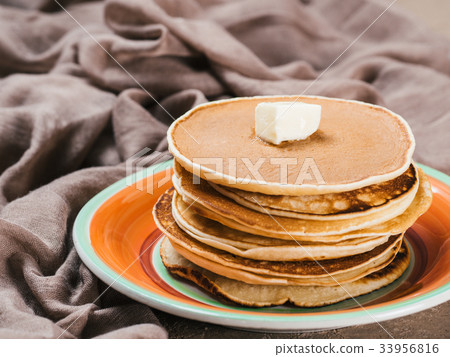 stack of homemade pancakes 33956816
