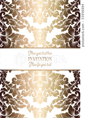 Vector luxury foliage with gold floral pattern Vector luxury foliage with gold floral pattern 33956894