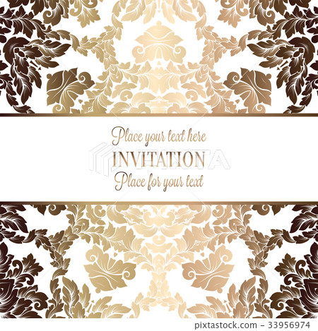 Vector luxury foliage with gold floral pattern 33956974