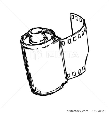 camera roll vector illustration sketch hand drawn - Stock Illustration ...