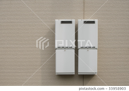 Housing equipment Water heater installation example for 2 units 33958903