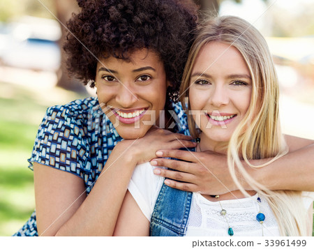 Two women friends in park 33961499