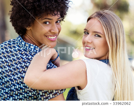 Two women friends in park 33962062