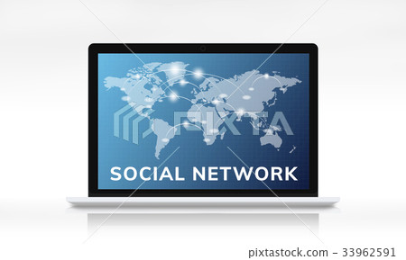 Network connection graphic overlay background...-插圖素材 [33962591] - PIXTA圖庫