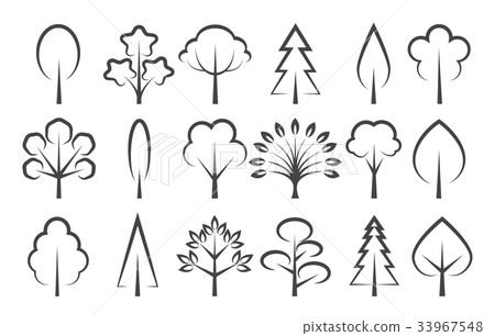 Trees linear icons set - Stock Illustration [33967548] - PIXTA