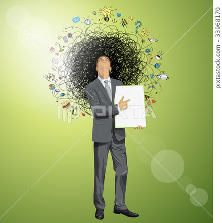 Businessman Looking Upwards 33968170