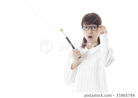 A woman with a stick A woman with a stick 33968799