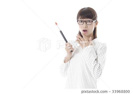 A woman with a stick A woman with a stick 33968800