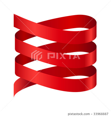 Spiral red ribbon - Stock Illustration [33968887] - PIXTA