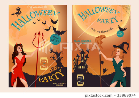 Halloween party. illustration 33969074