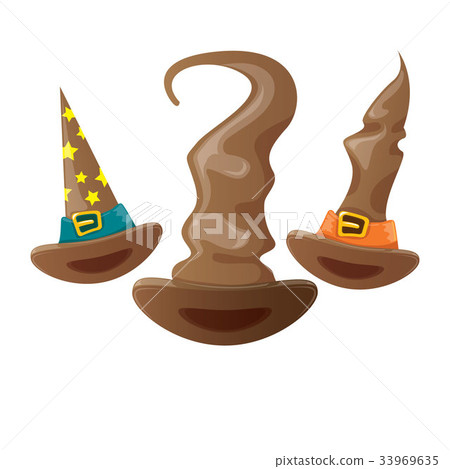 vector cartoon vintage tall witch hat set 33969635