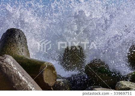 Tetrapod，防波堤，蔚珍，Gyeongbuk 33969751