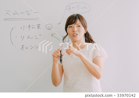 在辦公室工作的年輕女子 在辦公室工作的年輕女子 33970142