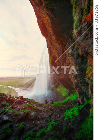 Sunrise on Seljalandfoss waterfall 33971858