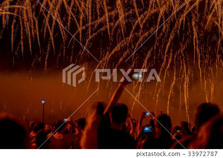 Abstract blurred unrecognizable crowd of young 33972787