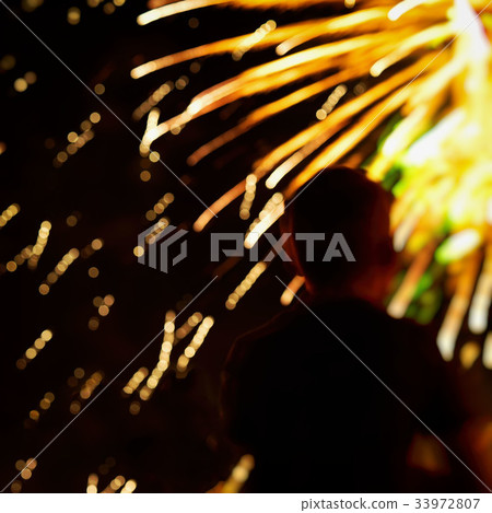 Abstract unrecognizable silhouette of boy back to Abstract unrecognizable silhouette of boy back to 33972807