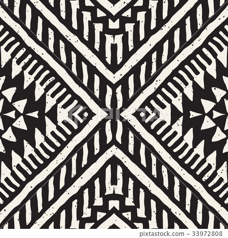 Black and white tribal vector seamless pattern Black and white tribal vector seamless pattern 33972808