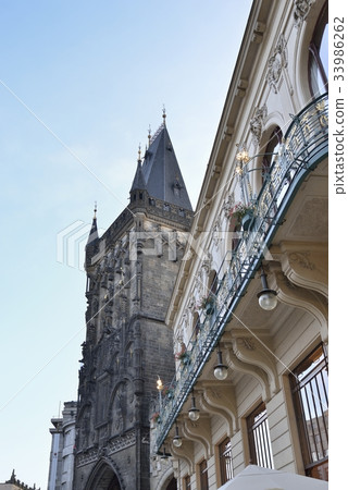 Czech-Prague historical center (the powder tower seen from Na Prikopier) 33986262