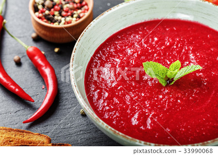 soup gazpacho with spices soup gazpacho with spices 33990068