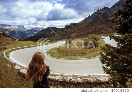 girl is looking at the road girl is looking at the road 34014520