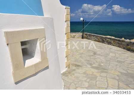 Beautiful little Greek chapel. Crete - Greece. 34033453