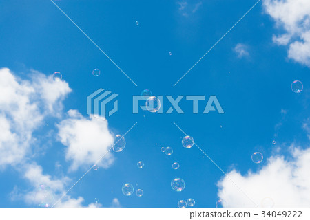 Soap bubbles and blue sky Soap bubbles and blue sky 34049222