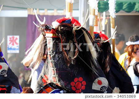 花卷節當地表演藝術鹿舞蹈遊行 花卷節當地表演藝術鹿舞蹈遊行 34053869