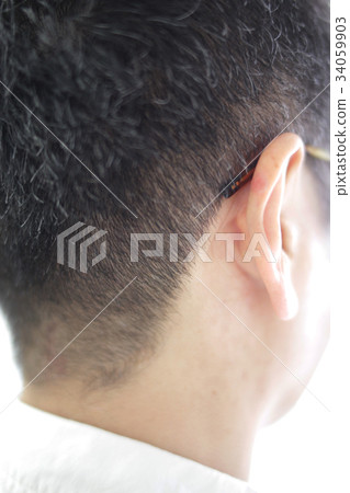Haircut Men S Neck Feet Perming Stock Stock Photo 34059903