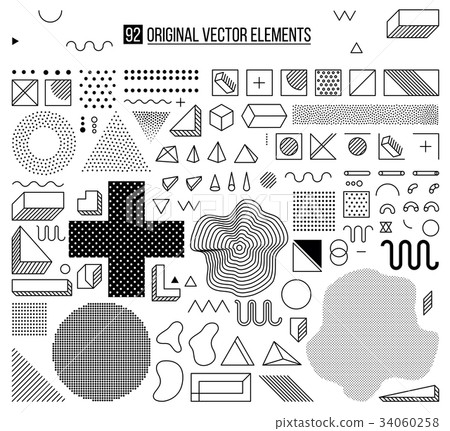 Black and white elements Black and white elements 34060258